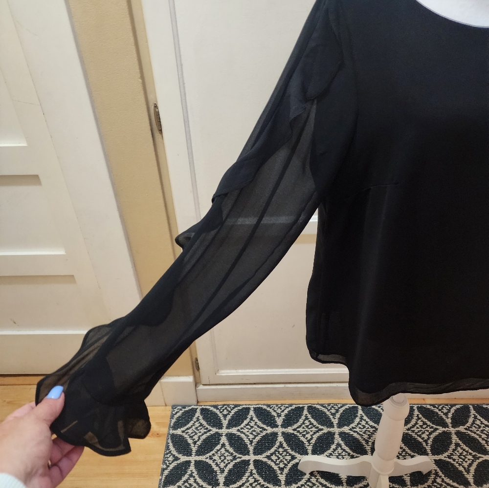 ROZ & ALI Women's Ruffled Long-sleeved Tunic - Picture 7 of 11